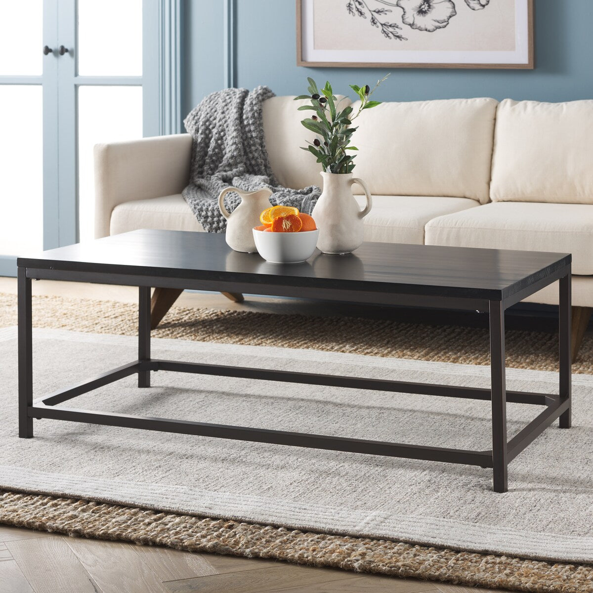 SAFAVIEH Aino Reclamined Wood Finish Coffee Table - 48" x 24" x 17.7" - 48Wx24Dx18H