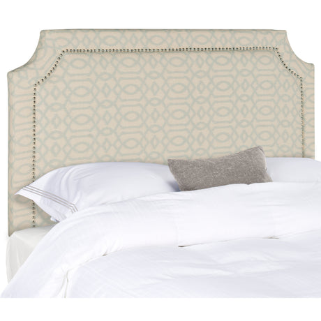 SAFAVIEH Alaina Wheat/ Pale Blue Pattern Upholstered Headboard