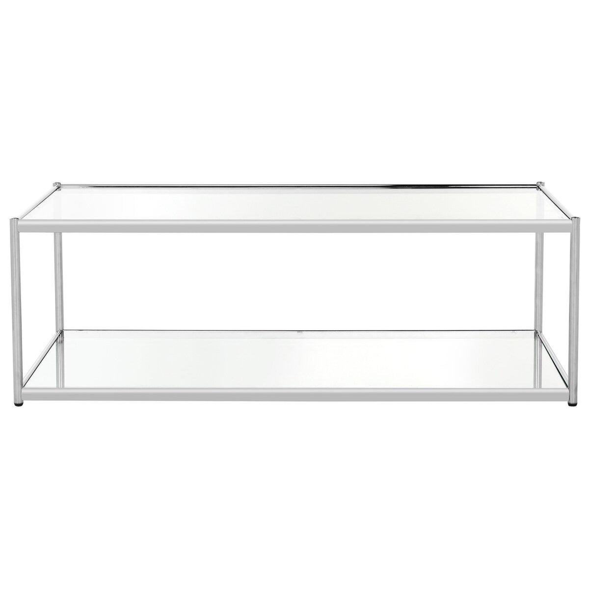 SAFAVIEH Alessandra Glass Chrome Coffee Table - 51.2" x 23.6" x 17.7" - 51Wx24Dx18H