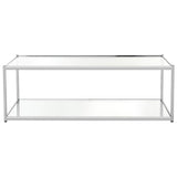 SAFAVIEH Alessandra Glass Chrome Coffee Table - 51.2" x 23.6" x 17.7" - 51Wx24Dx18H