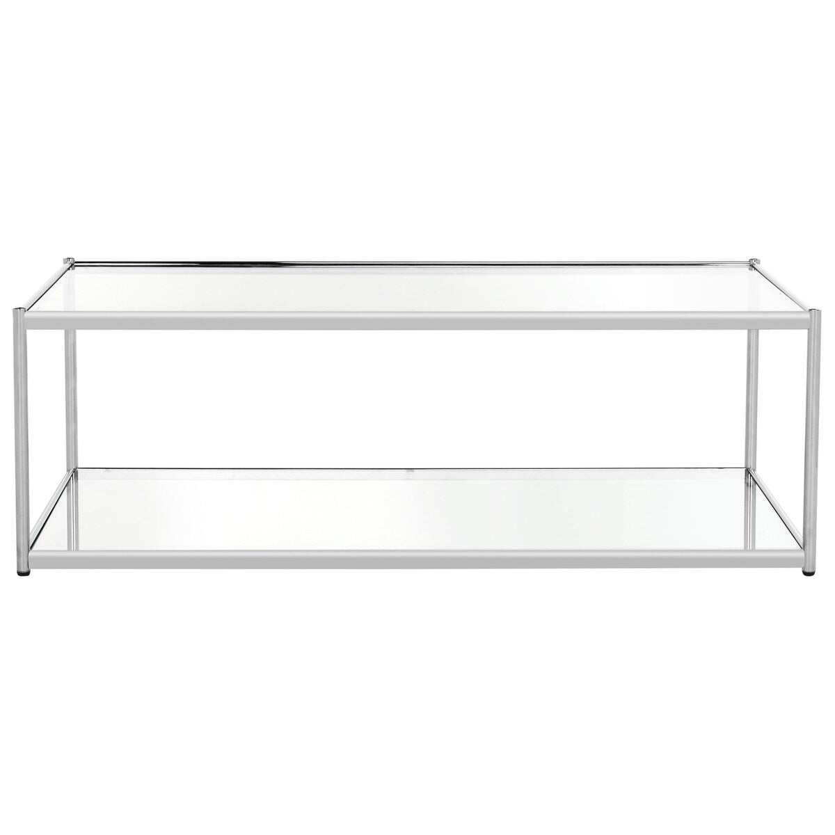 SAFAVIEH Alessandra Glass Chrome Coffee Table - 51.2" x 23.6" x 17.7" - 51Wx24Dx18H