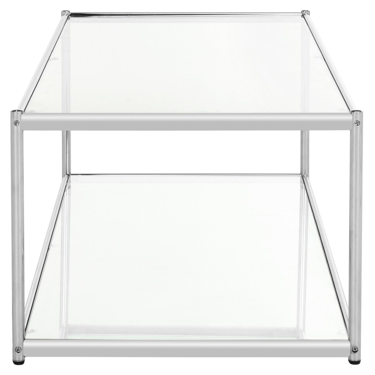 SAFAVIEH Alessandra Glass Chrome Coffee Table - 51.2" x 23.6" x 17.7" - 51Wx24Dx18H