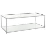 SAFAVIEH Alessandra Glass Chrome Coffee Table - 51.2" x 23.6" x 17.7" - 51Wx24Dx18H