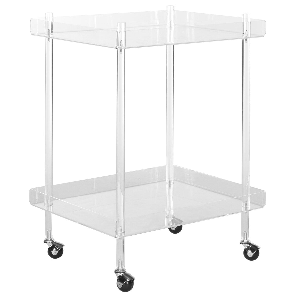 SAFAVIEH Alheid Clear Acrylic Kitchen Cart - 25.6" x 18.1" x 31.1" - 26Wx18Dx31H