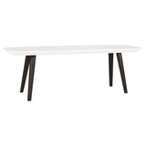 SAFAVIEH Alison Mid-Century White/ Dark Brown Lacquer Coffee Table - 47.3" x 15.6" x 15.6" - 47Wx16Dx16H