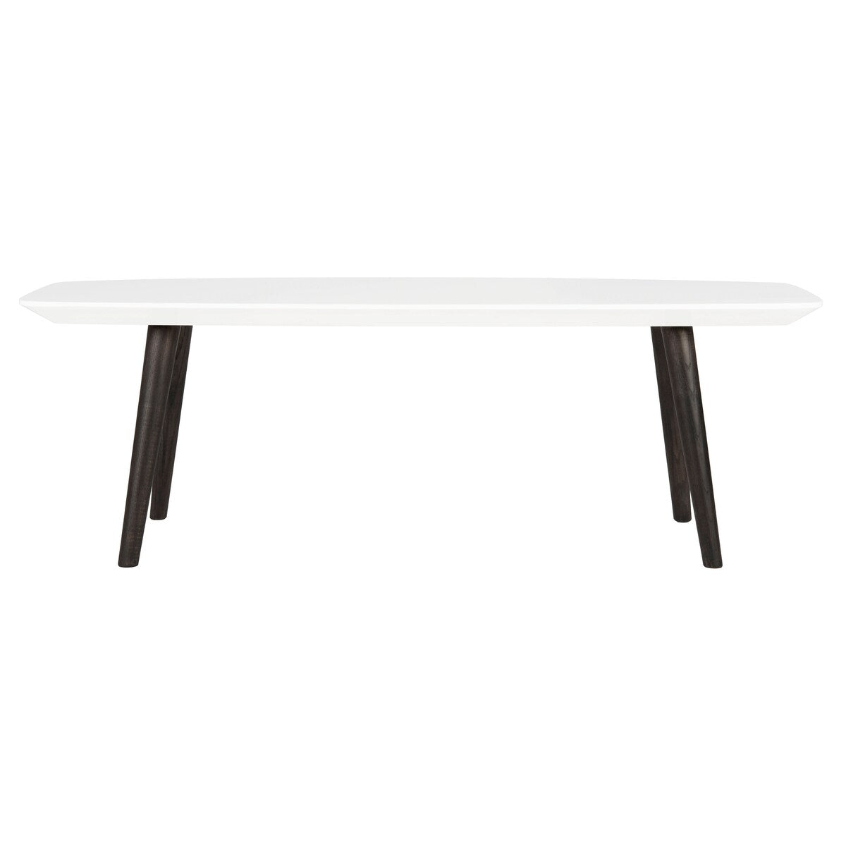 SAFAVIEH Alison Mid-Century White/ Dark Brown Lacquer Coffee Table - 47.3" x 15.6" x 15.6" - 47Wx16Dx16H