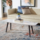 SAFAVIEH Alison Mid-Century White/ Dark Brown Lacquer Coffee Table - 47.3" x 15.6" x 15.6" - 47Wx16Dx16H