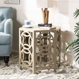 SAFAVIEH Alla Pearl Blue Grey Side Table - 22.8" x 22.8" x 22.2" - 23Wx23Dx22H