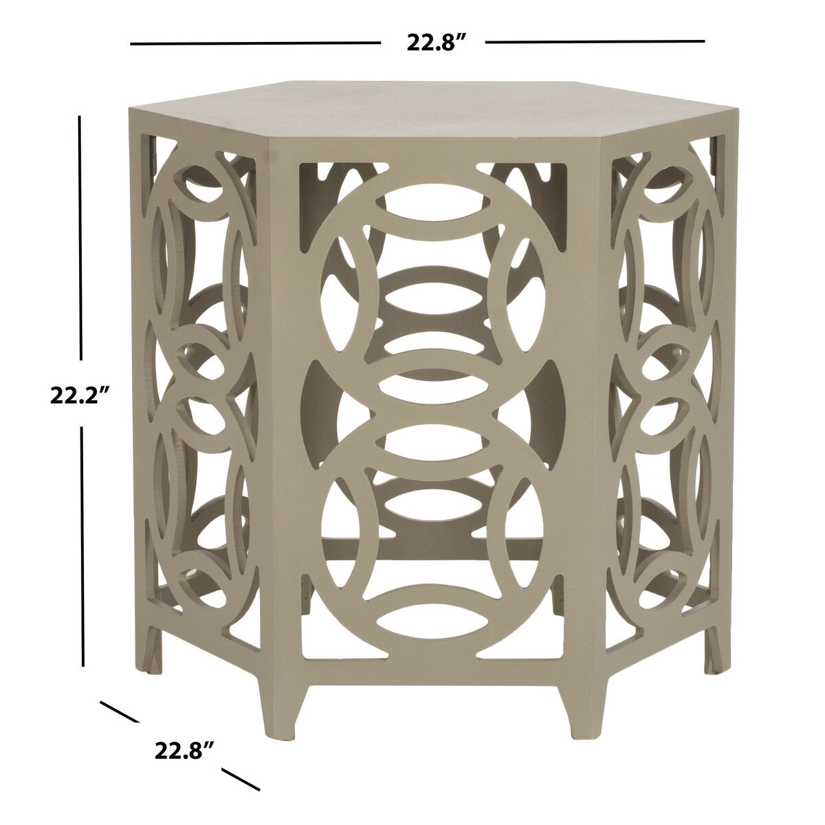 SAFAVIEH Alla Pearl Blue Grey Side Table - 22.8" x 22.8" x 22.2" - 23Wx23Dx22H