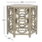 SAFAVIEH Alla Pearl Blue Grey Side Table - 22.8" x 22.8" x 22.2" - 23Wx23Dx22H