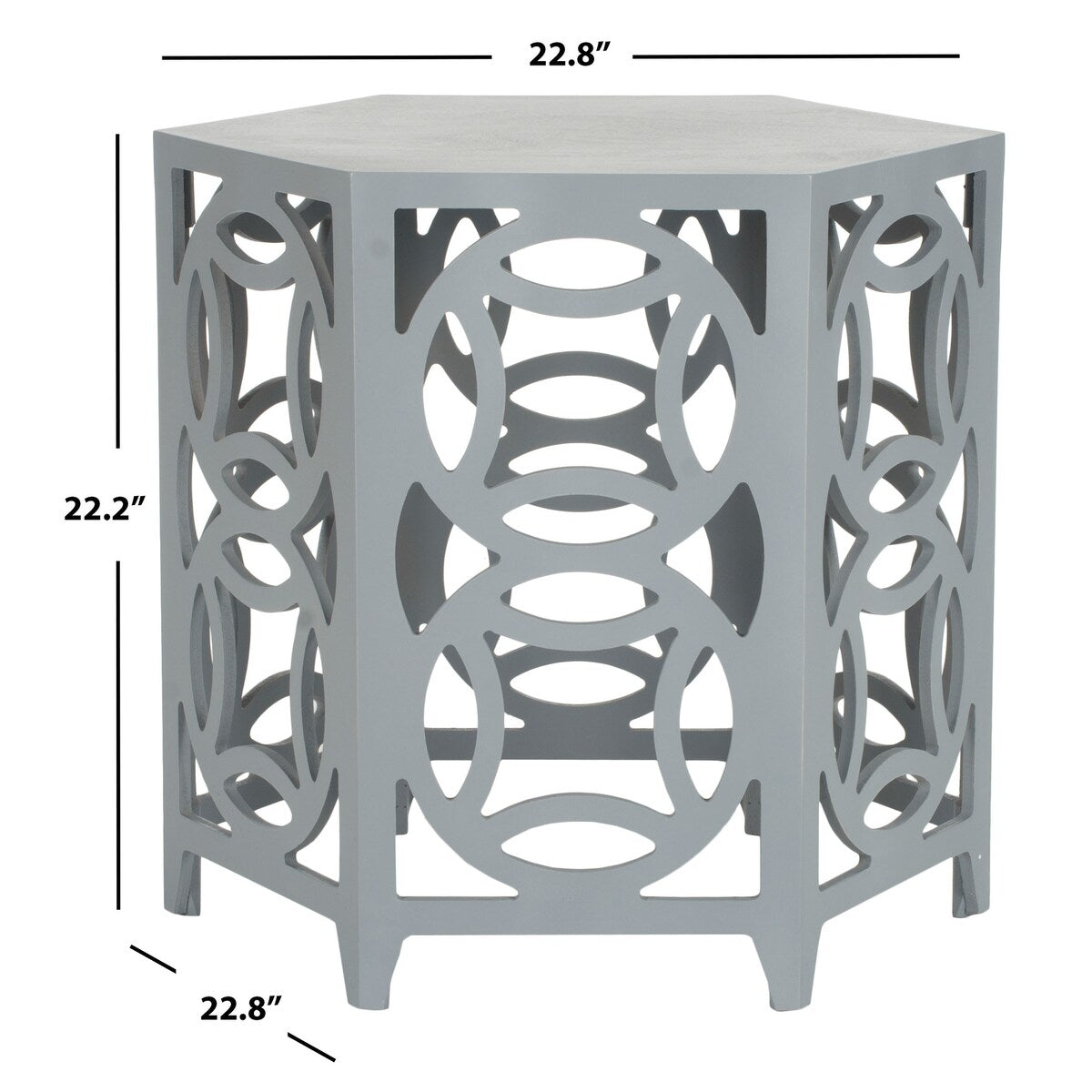 SAFAVIEH Alla Pearl Blue Grey Side Table - 22.8" x 22.8" x 22.2" - 23Wx23Dx22H