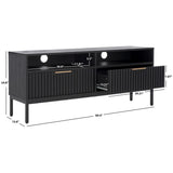 SAFAVIEH Alyse 2-Drawer 2-Shelf Entertainment Media Stand (Fits Up To 65" Flatscreen TV) - 60.4 In. x 15.6 In. x 24.8 In.