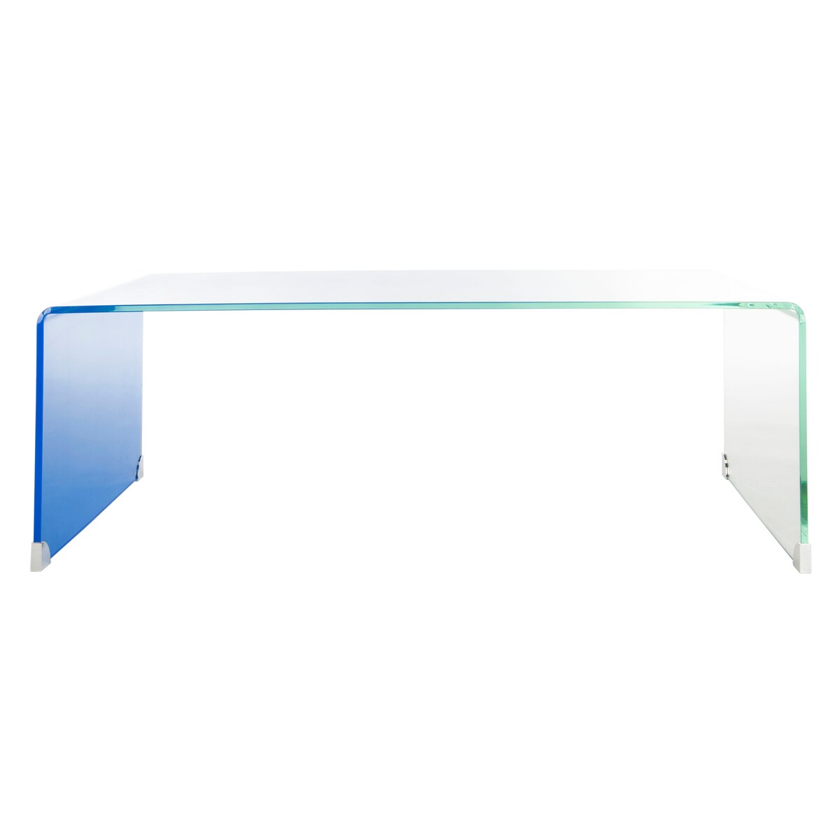 SAFAVIEH Alzina Ombre Glass Coffee Table-Clear / Blue - 47.2" x 25.6" x 16.5" - 47Wx26Dx17H