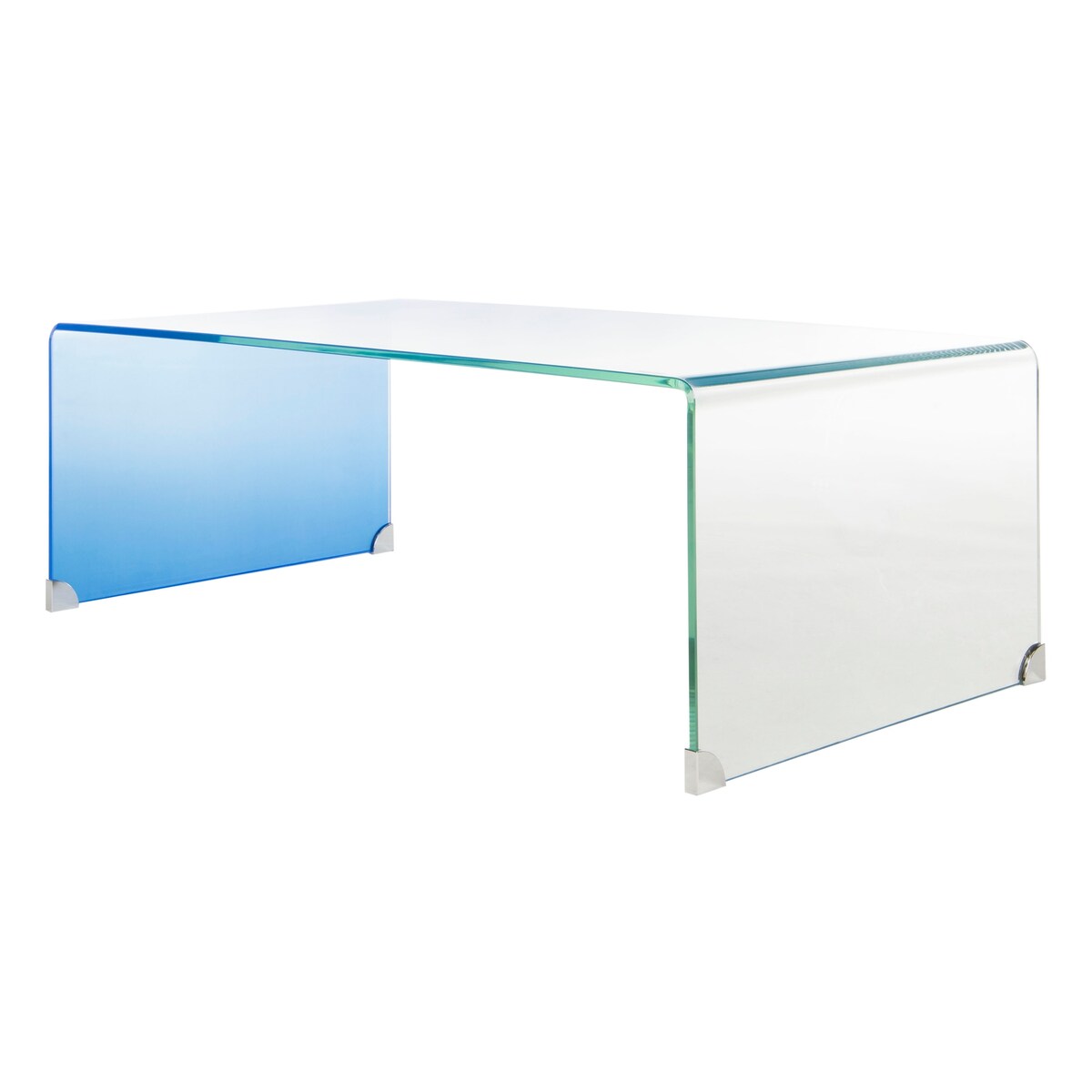 SAFAVIEH Alzina Ombre Glass Coffee Table-Clear / Blue - 47.2" x 25.6" x 16.5" - 47Wx26Dx17H