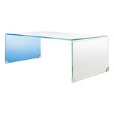 SAFAVIEH Alzina Ombre Glass Coffee Table-Clear / Blue - 47.2" x 25.6" x 16.5" - 47Wx26Dx17H