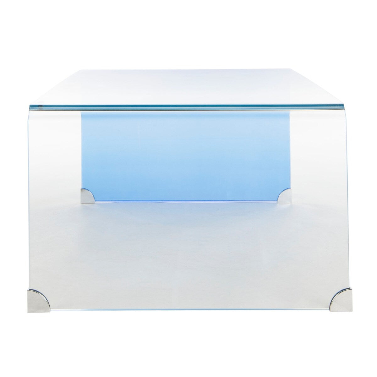 SAFAVIEH Alzina Ombre Glass Coffee Table-Clear / Blue - 47.2" x 25.6" x 16.5" - 47Wx26Dx17H