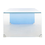 SAFAVIEH Alzina Ombre Glass Coffee Table-Clear / Blue - 47.2" x 25.6" x 16.5" - 47Wx26Dx17H