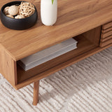 SAFAVIEH Ameetha Mid-Century 1-Shelf Walnut Coffee Table - 46" W x 23" D x 16" H - 46Wx23Dx16H