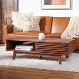 SAFAVIEH Ameetha Mid-Century 1-Shelf Walnut Coffee Table - 46" W x 23" D x 16" H - 46Wx23Dx16H