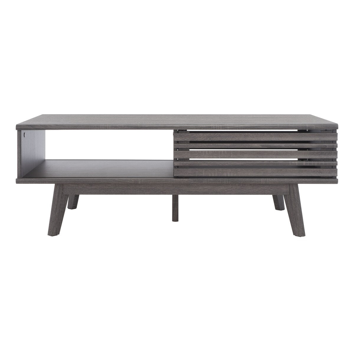 SAFAVIEH Ameetha Mid-Century 1-Shelf Walnut Coffee Table - 46" W x 23" D x 16" H - 46Wx23Dx16H