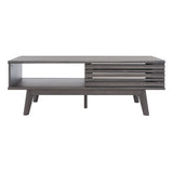 SAFAVIEH Ameetha Mid-Century 1-Shelf Walnut Coffee Table - 46" W x 23" D x 16" H - 46Wx23Dx16H