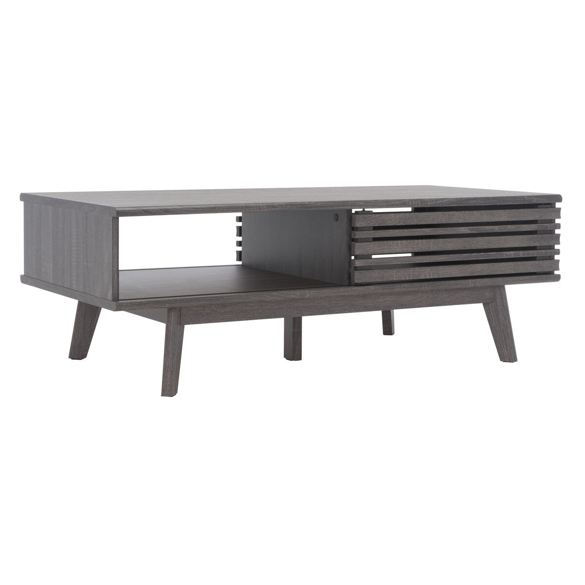 SAFAVIEH Ameetha Mid-Century 1-Shelf Walnut Coffee Table - 46" W x 23" D x 16" H - 46Wx23Dx16H