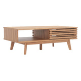 SAFAVIEH Ameetha Mid-Century 1-Shelf Walnut Coffee Table - 46" W x 23" D x 16" H - 46Wx23Dx16H