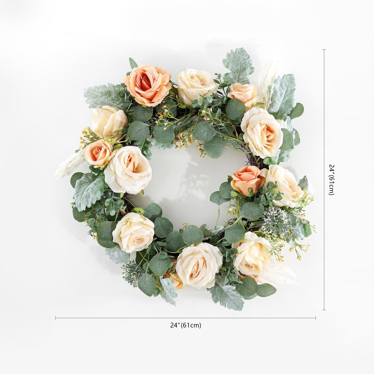 SAFAVIEH Angelia Faux 24-inch Rose & Eucalyptus Wreath