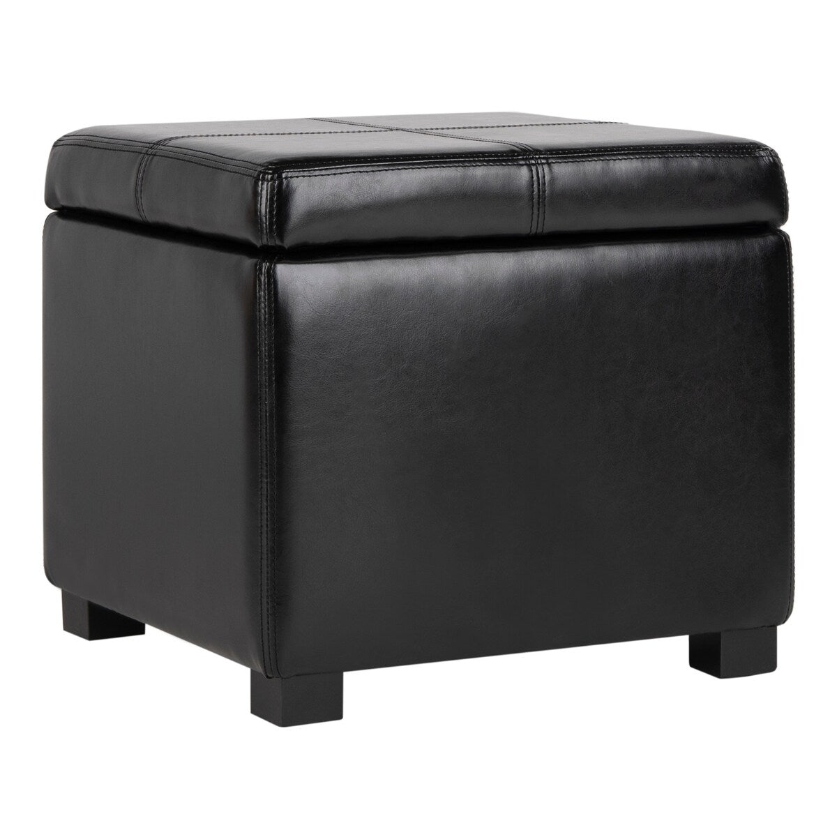 SAFAVIEH Angelica Brown Leather Storage Ottoman