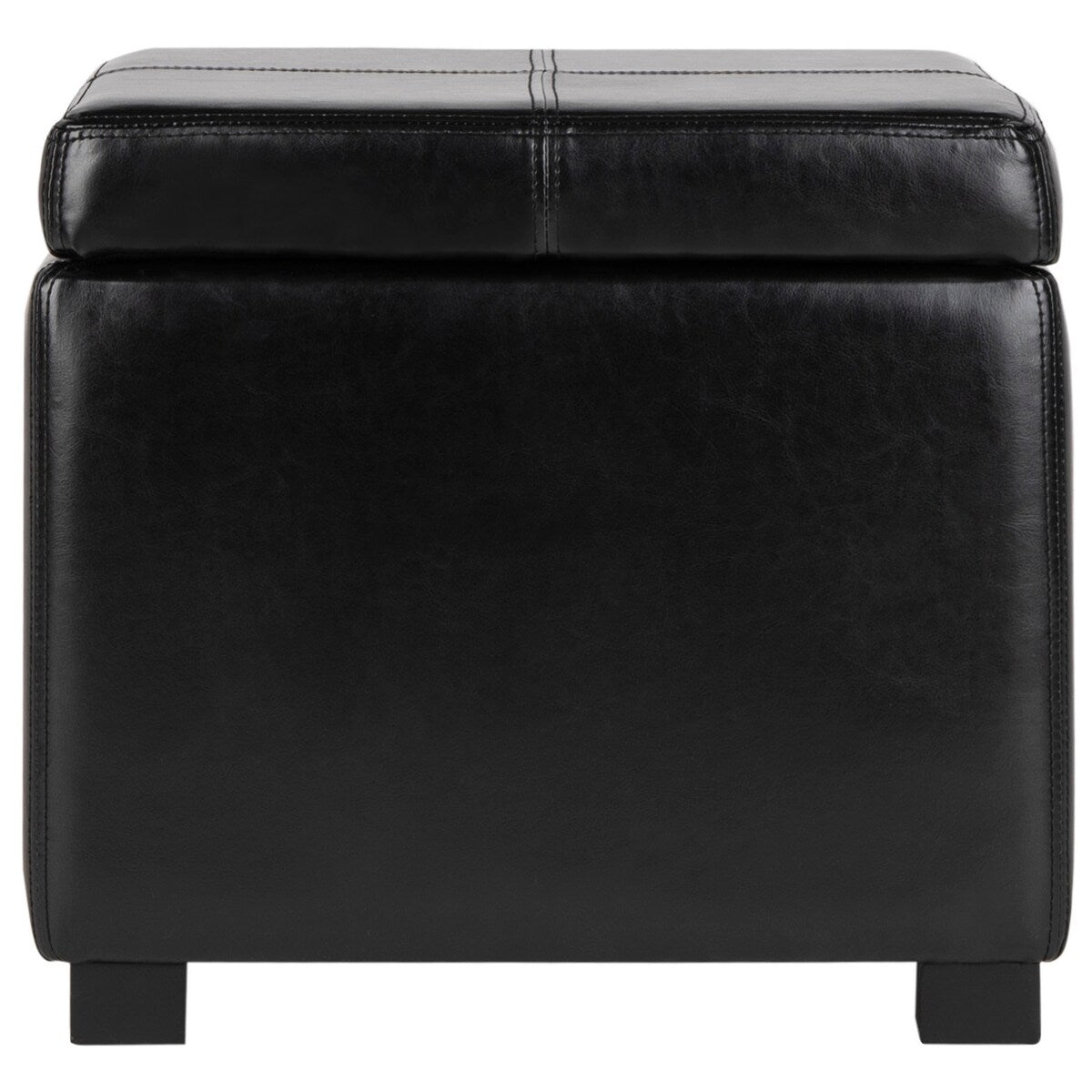 SAFAVIEH Angelica Brown Leather Storage Ottoman