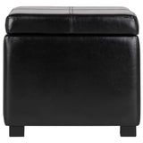 SAFAVIEH Angelica Brown Leather Storage Ottoman