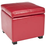 SAFAVIEH Angelica Brown Leather Storage Ottoman