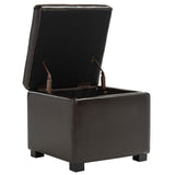 SAFAVIEH Angelica Brown Leather Storage Ottoman