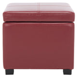 SAFAVIEH Angelica Brown Leather Storage Ottoman