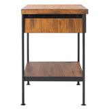 SAFAVIEH Annaig Brown/ Black 1-Drawer 1-Shelf Accent Table - 20" W x 15.5" L x 24" H - 20Wx16Dx24H