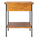 SAFAVIEH Annaig Brown/ Black 1-Drawer 1-Shelf Accent Table - 20" W x 15.5" L x 24" H - 20Wx16Dx24H