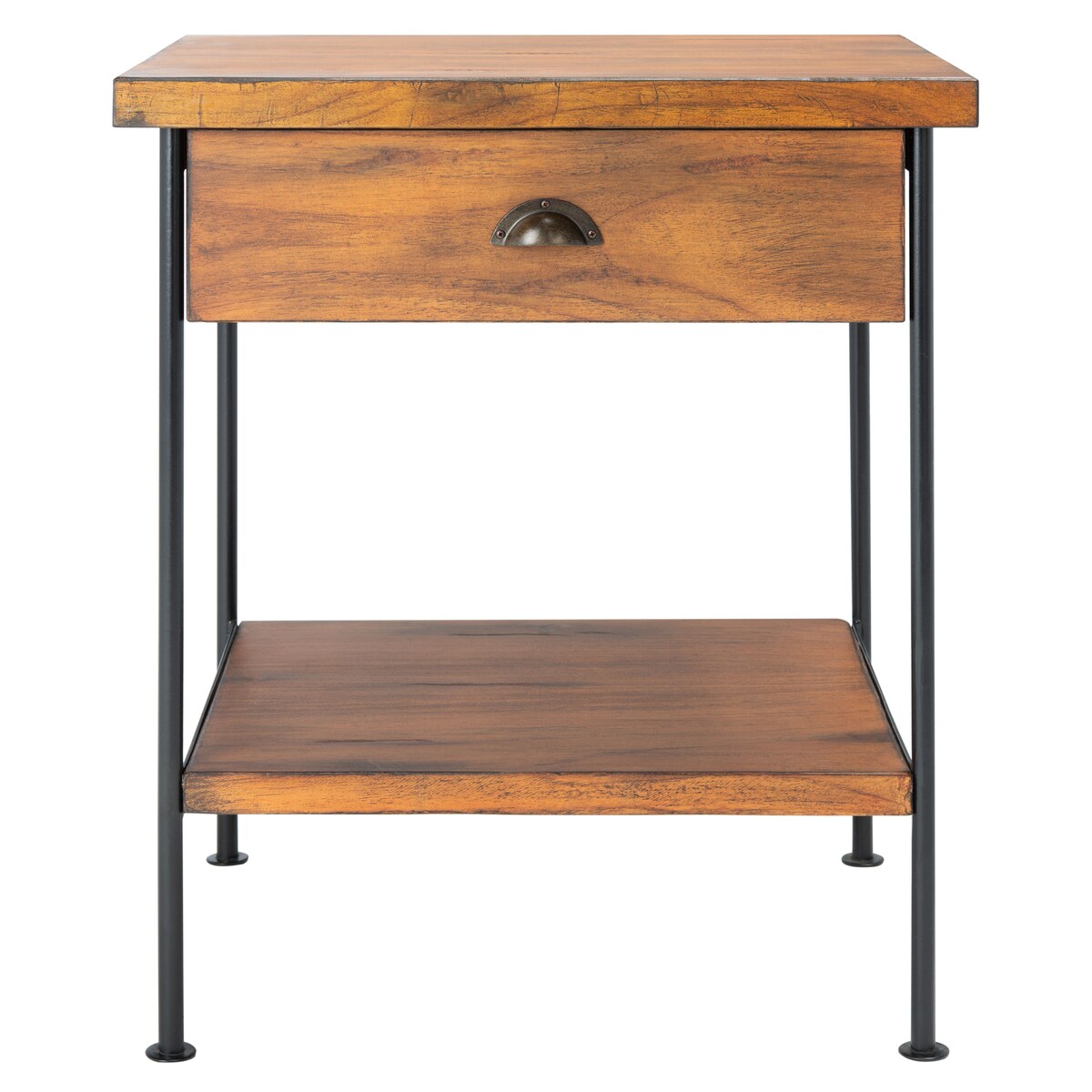 SAFAVIEH Annaig Brown/ Black 1-Drawer 1-Shelf Accent Table - 20" W x 15.5" L x 24" H - 20Wx16Dx24H