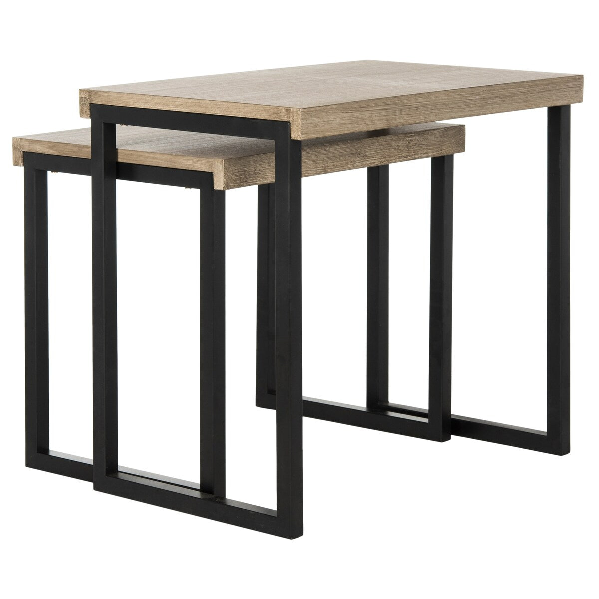 SAFAVIEH Annamarie Light Grey/Black End Table - 23.6" x 15.8" x 21.6" - 24Wx16Dx22H