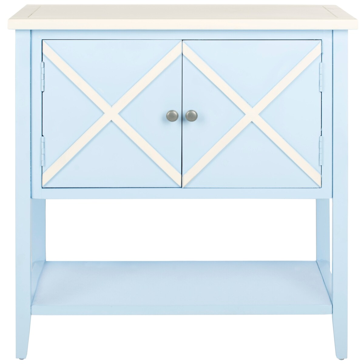 SAFAVIEH Annegriet Light Blue/ White Sideboard - 0 - 29" W x 14" D x 30" H - 29Wx14Dx30H