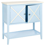 SAFAVIEH Annegriet Light Blue/ White Sideboard - 0 - 29" W x 14" D x 30" H - 29Wx14Dx30H