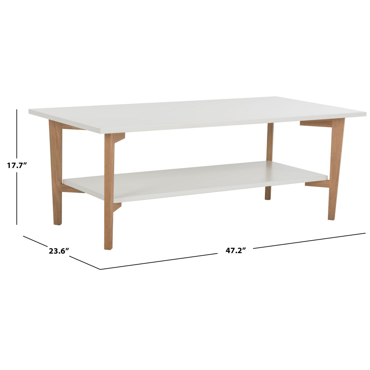 SAFAVIEH Annemarie Mid-Century Rectangular Coffee Table - 47.2" x 23.6" x 17.7" - 47Wx24Dx18H