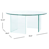 SAFAVIEH Annice Tempered Glass Coffee Table - 35" W x 35" D x 16" H - 35Wx35Dx16H