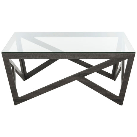 SAFAVIEH Annmarie Mid-Century Glass Top Coffee Table - 33.5" x 33.5" x 14.5" - 34Wx34Dx15H