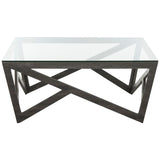 SAFAVIEH Annmarie Mid-Century Glass Top Coffee Table - 33.5" x 33.5" x 14.5" - 34Wx34Dx15H