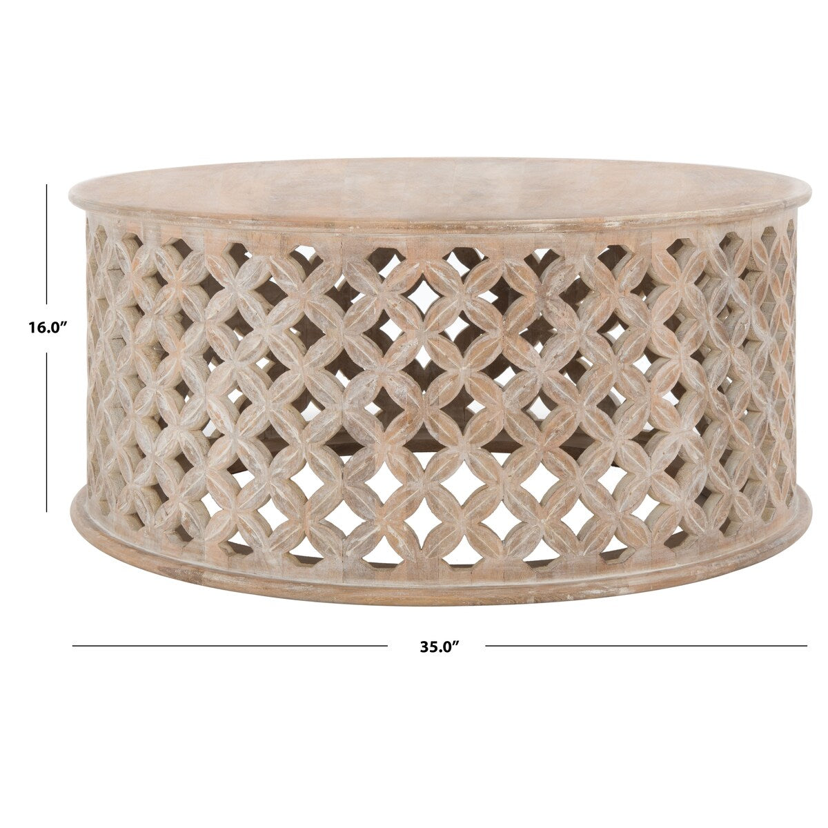 SAFAVIEH Antkea Round Coffee Table - 35" L x 35" D x 16" H - 35Wx35Dx16H