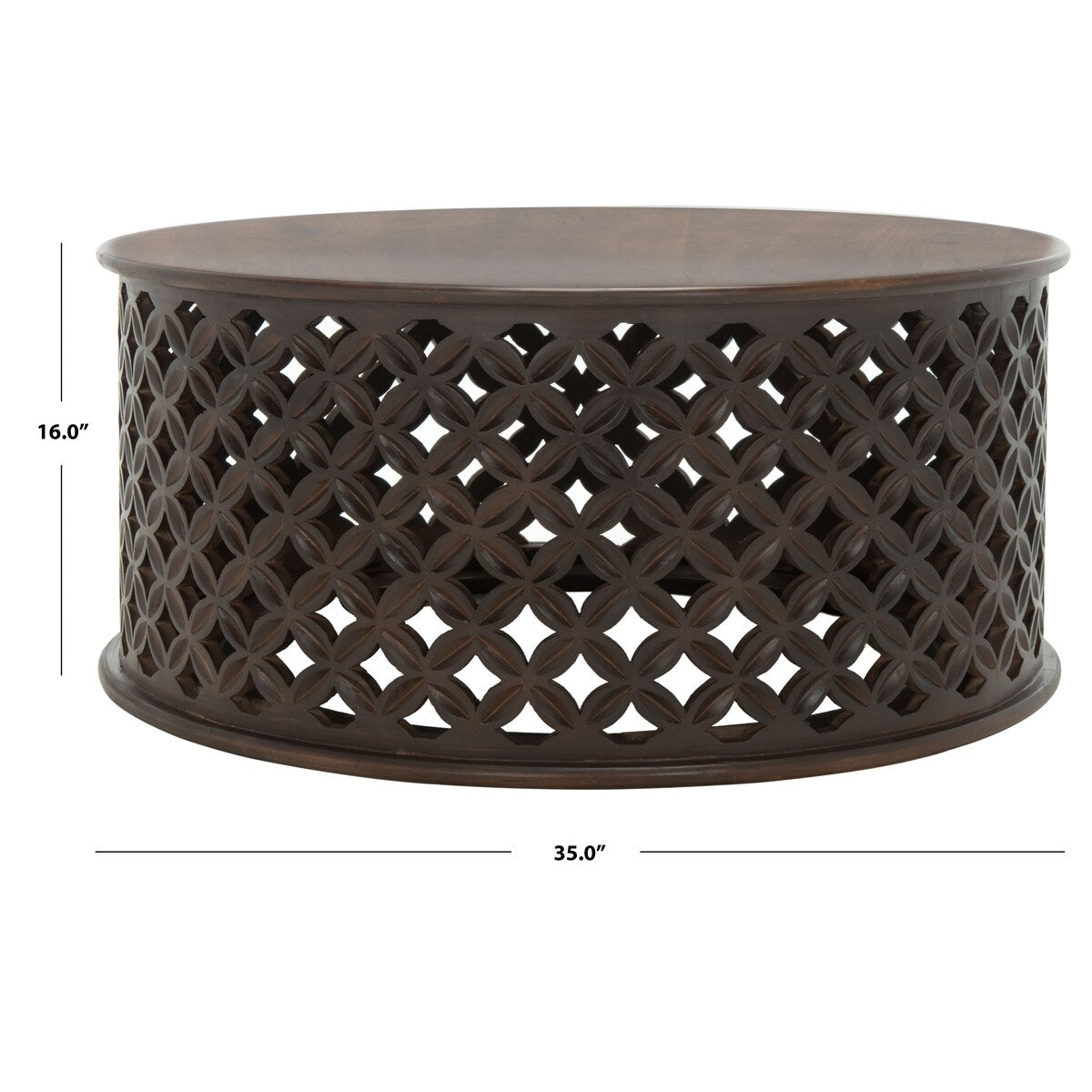 SAFAVIEH Antkea Round Coffee Table - 35" L x 35" D x 16" H - 35Wx35Dx16H