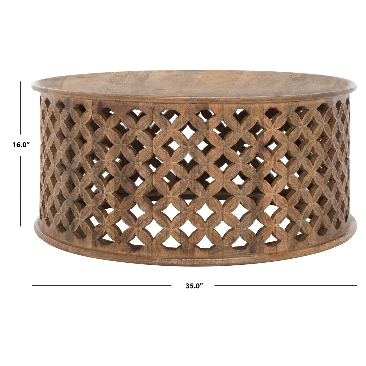 SAFAVIEH Antkea Round Coffee Table - 35" L x 35" D x 16" H - 35Wx35Dx16H