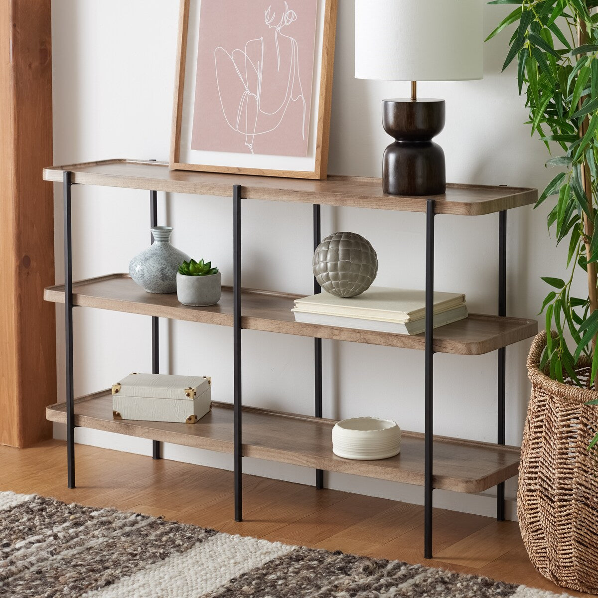 SAFAVIEH Arah 2-Shelf Console Table - 47 In. W x 12 In. D x 30 In. H - 47Wx12Dx30H