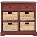 SAFAVIEH Ardelia Red 6-Drawer Storage Unit (Fully Assembled) - 30Wx13Dx26H