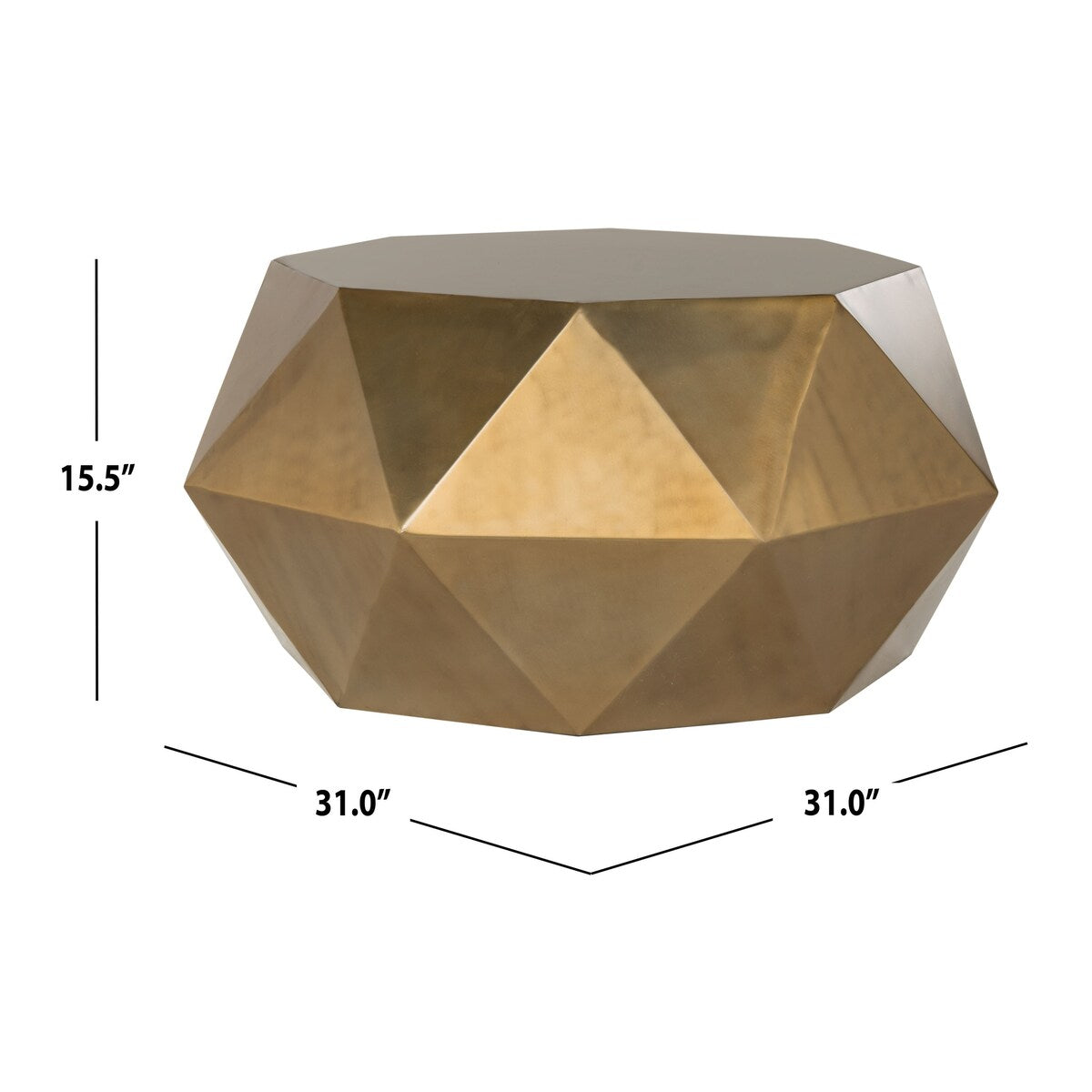 SAFAVIEH Ardyce Copper Faceted Drum Coffee Table - 31" x 15.5" x 31" - 31Wx31Dx16H